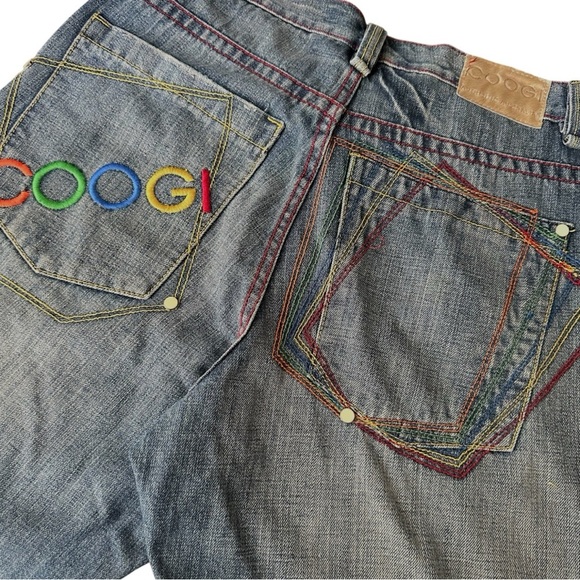COOGI Vintage Y2K Jeans Embroidered Rainbow Urban Hip Hop Spellout 32x34 - Picture 16 of 16